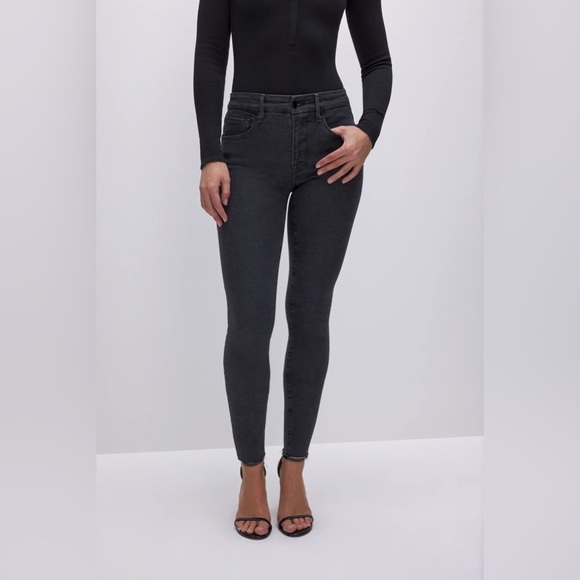 NWT Good American Good Leg Skinny Always Fits size 14-18 Charcoal Black Denim - Picture 8 of 10
